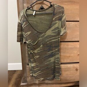 Z Supply Olive Camo V-Neck Tee